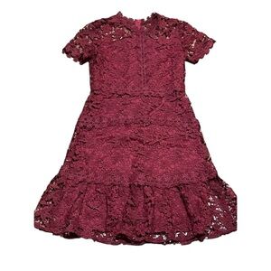GB Girls Social Big Girls Lace Dress Rust Color Deep Red Size 10